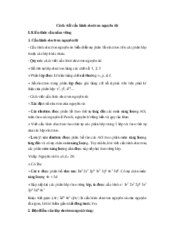 Cách viết cấu hình electron nguyên tử