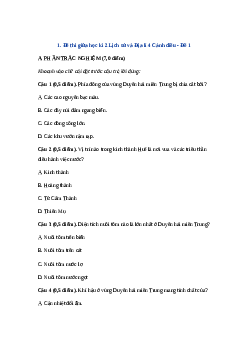 Bộ đề thi Giữa kì 2 Lịch Sử và Địa Lí lớp 4 Cánh diều