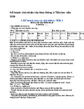 Kế hoạch chủ nhiệm lớp theo tháng ở Tiểu học năm 2024