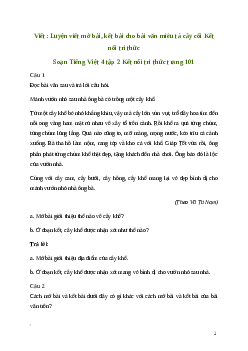 Soạn bài Viết: Luyện viết mở bài, kết bài cho bài văn miêu tả cây cối | Kết nối tri thức