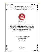 báo cáo thực tập - quản trị khách sạn