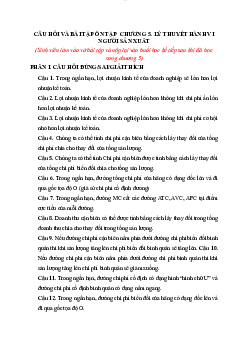 Câu hỏi và bài tập chương 5 : Lý thuyết hành vi người sản xuất