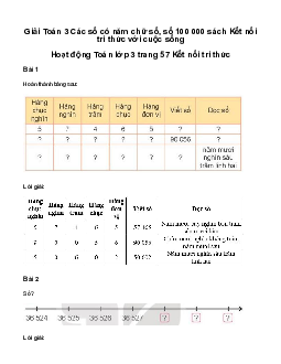 Giải Toán 3 Bài 59: Các số có năm chữ số. Số 100 000 | Kết nối tri thức