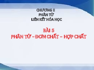 Bài giảng điện tử môn Khoa học tự nhiên 7 Hoá học Bài 5: Phân tử - Đơn chất - Hợp chất | Kết nối tri thức