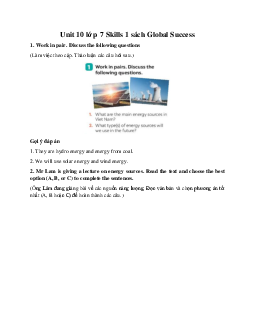 Unit 10 lớp 7 Skills 1 sách Global Success | PDF