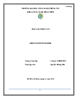 Báo cáo thực tập Front - end Developer