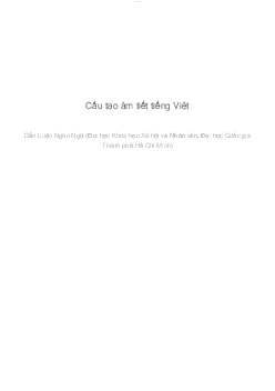 Cấu tạo âm tiết tiếng Việt | Dẫn luận ngôn ngữ | Đại học Khoa học Xã hội và Nhân văn, Đại học Quốc gia Thành phố HCM