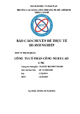 Báo Cáo Thực Tế Doanh Nghiệp tại Công Ty CNC | Môn Thực tập doanh nghiệp - Trường Cao đẳng Công thương Thành phố Hồ Chí Minh