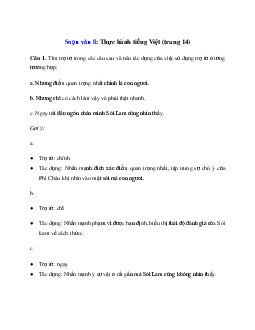 Soạn bài: Thực hành tiếng Việt trang 14 Ngữ Văn 8 | Kết nối tri thức