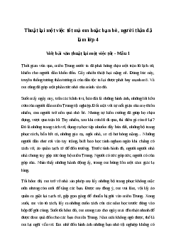 Viết bài văn thuật lại một việc tốt mà em hoặc bạn bè, người thân đã lầm Tiếng việt 4| Chân trời sáng tạo