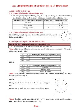 Phương pháp giải hình 9 vị trí tương đối của đường thẳng và đường tròn (có đáp án và lời giải chi tiết)