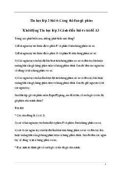 Giải Tin học lớp 3 Bài 4: Cùng thi đua gõ phím | Cánh diều