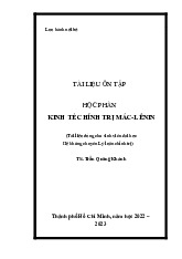 Tài liệu ôn tập Môn Kinh tế chính trị Mác-Lênin | Đại học Gia Định