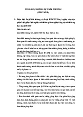 Đề cương môn Luật môi trường - Trường Đại học lao động -  xã hội