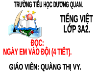 Giáo án điện tử Tiếng Việt 3 Tập 1 Bài 16 Kết nối tri thức: Ngày em vào đội - Đọc
