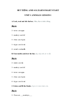 Tiếng Anh 4 i-Learn Smart Start Workbook Unit 1 lesson 1