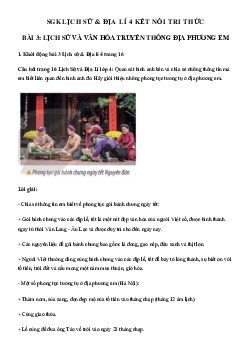 Lịch Sử và Địa Lí lớp 4 Bài 3: Lịch sử và văn hoá truyền thống địa phương em | Kết nối tri thức