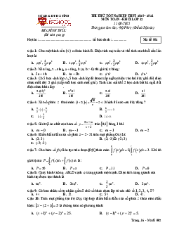 Đề thi thử tốt nghiệp THPT 2021 môn Toán trường iSchool – Hà Tĩnh