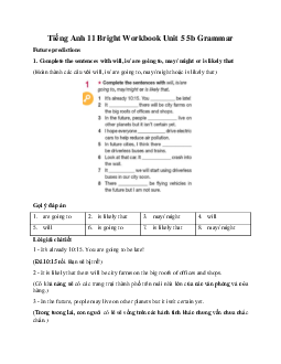 Giải Tiếng Anh 11 Workbook Unit 5 5b Grammar | Bright