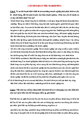 Câu Hỏi Quản Trị Marketing | Đại học Nguyễn Tất Thành