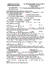 Bộ đề tham khảo Toán tuyển sinh 10 năm 2025 – 2026 phòng GD&ĐT Ba Đồn – Quảng Bình