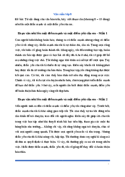 Văn mẫu lớp 8: Viết đoạn văn nêu lên một điểm mạnh và một điểm yếu của em Ngữ Văn 8 | Cánh diều