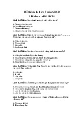 Đề thi học kỳ 1 môn Giáo dục công dân lớp 8 năm học 2024 - 2025