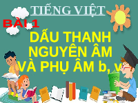 Giáo án điện tử Tiếng việt 1 bài 1 Chân trời sáng tạo: Dấu thanh nguyên âm và phụ âm