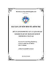 Bài tập lớn môn Kinh tế chính trị chủ đề về lợi ích kinh tế và các quan hệ lợi | Đại học Kinh Tế Quốc Dân