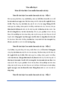 Văn mẫu lớp 6: Tóm tắt văn bản Con muốn làm một cái cây (5 mẫu) - Chân Trời Sáng Tạo