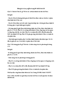 Sinh học 10 Bài 16: Chu kì tế bào và nguyên phân - Kết Nối Tri Thức