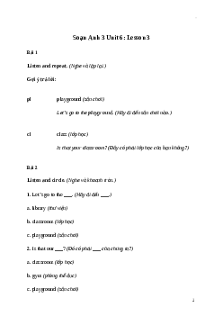 Giải Tiếng Anh lớp 3 Unit 6: Lesson 3 | Global Success
