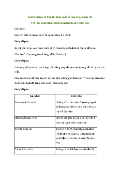 Giải Sinh học 11 Bài 14: Khái quát về cảm ứng ở sinh vật | Chân trời sáng tạo