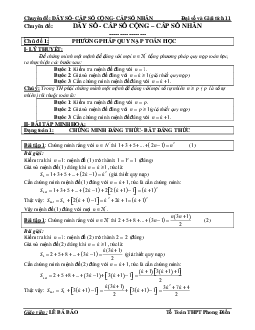 Bài tập phương pháp quy nạp toán học – Lê Bá Bảo
