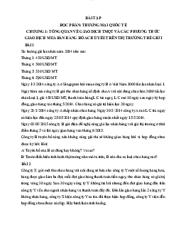 Bài tập Chương 1 : Tổng quan về giao dịch Thương mại quốc tế