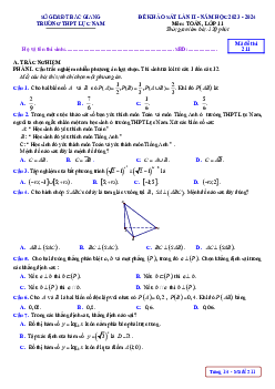 Đề khảo sát lần 2 Toán 11 năm 2023 – 2024 trường THPT Lục Nam – Bắc Giang 19/04/2024 Khảo Sát Ch
