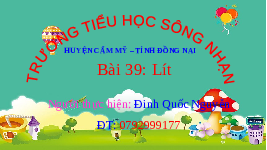 Giáo án điện tử Toán 2 Chương 2 Cánh diều: Lít