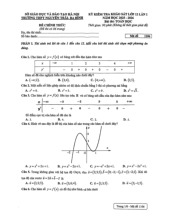 Đề khảo sát Toán 12 lần 1 năm 2025 – 2026 trường THPT Nguyễn Trãi – Hà Nội