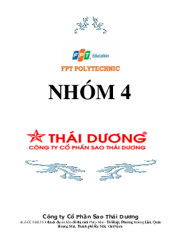 Tìm hiểu Công ty Cổ Phần Sao Thái Dương | Bài tập môn Marketing | Trường Cao đẳng thực hành FPT