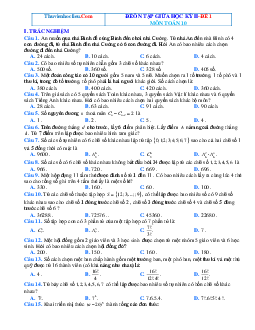 Bộ đề thi giữa HK2 Toán 10 Cánh diều (có đáp án)