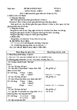 Giáo án Toán lớp 4 Tuần 4 | Chân trời sáng tạo