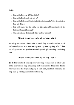 Chia sẻ với bạn về một khu vườn mà em biết Tiếng việt 4| Chân trời sáng tạo