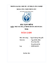 Bài tập nhóm Lập trình hướng đối tượng | Đại học Kinh tế kỹ thuật công nghiệp