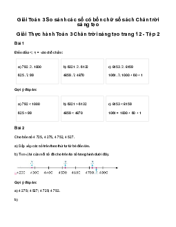 Giải Toán 3: So sánh các số có bốn chữ số | Chân trời sáng tạo