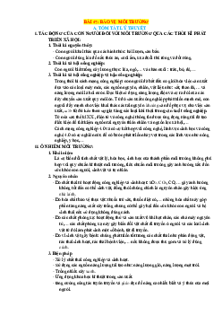 Chuyên đề KHTN 8 Kết nối tri thức bài 47 Bảo vệ môi trường