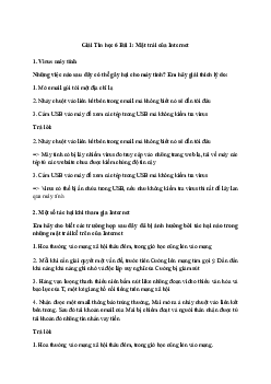 Giải Tin học 6 Bài 1: Mặt trái của Internet |Cánh diều