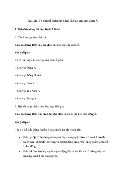 Giải Địa lí 7 Bài 7: Bản đồ chính trị Châu Á. Các khu vực Châu Á | Cánh diều