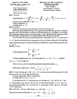 Đề khảo sát Toán vào lớp 10 năm 2024 – 2025 trường THCS Giảng Võ – Hà Nội