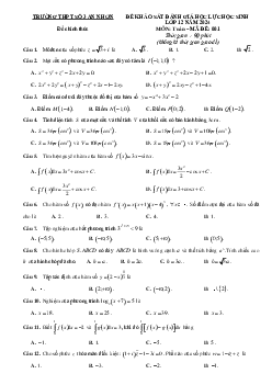 Đề khảo sát Toán 12 năm 2023 – 2024 trường THPT số 3 An Nhơn – Bình Định