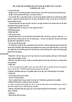 Đề cương ôn tập giữa học kì 2 môn Ngữ văn 8 sách Chân trời sáng tạo